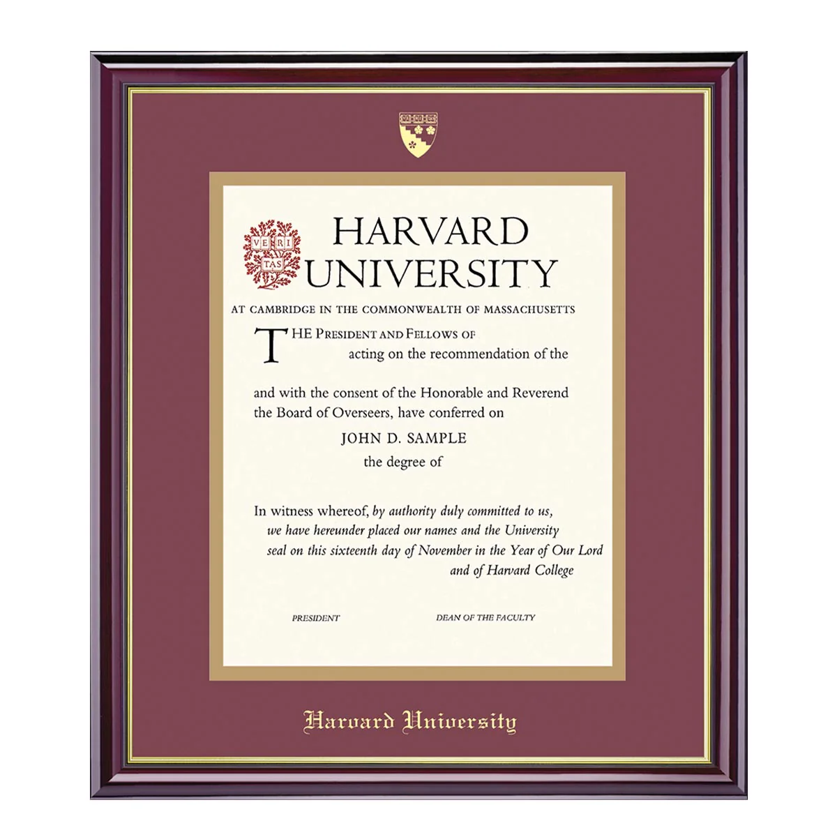 Harvard University Embossed Diploma Frame - Image 28