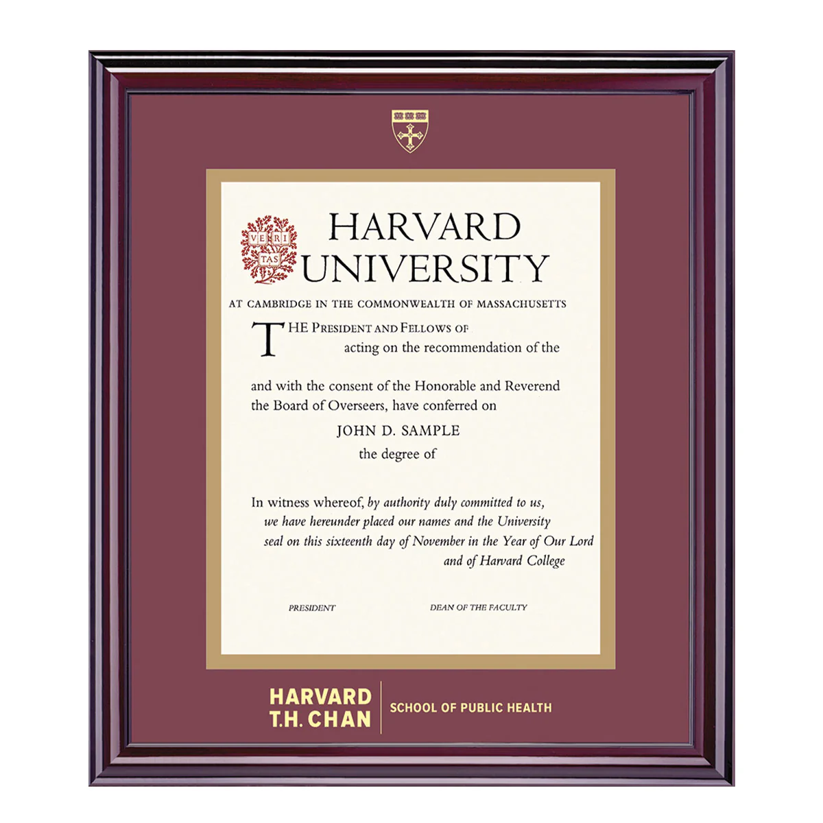 Harvard University Embossed Diploma Frame - Image 30