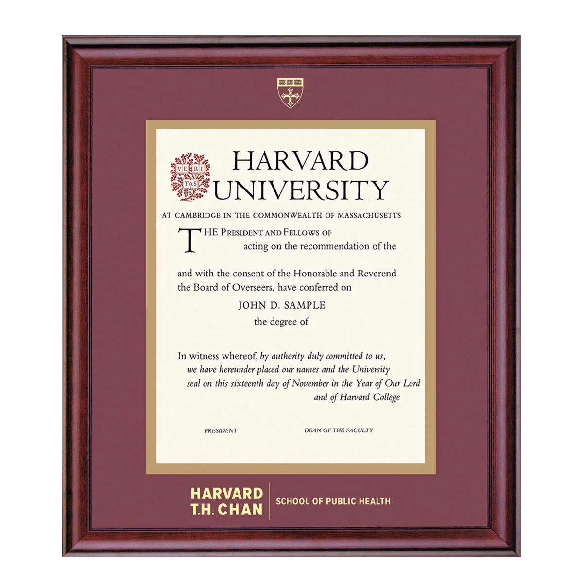 Harvard University Embossed Diploma Frame - Image 32