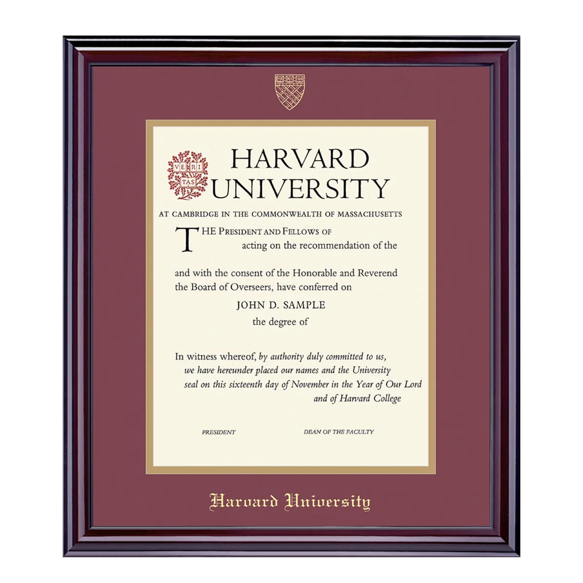 Harvard University Embossed Diploma Frame - Image 34