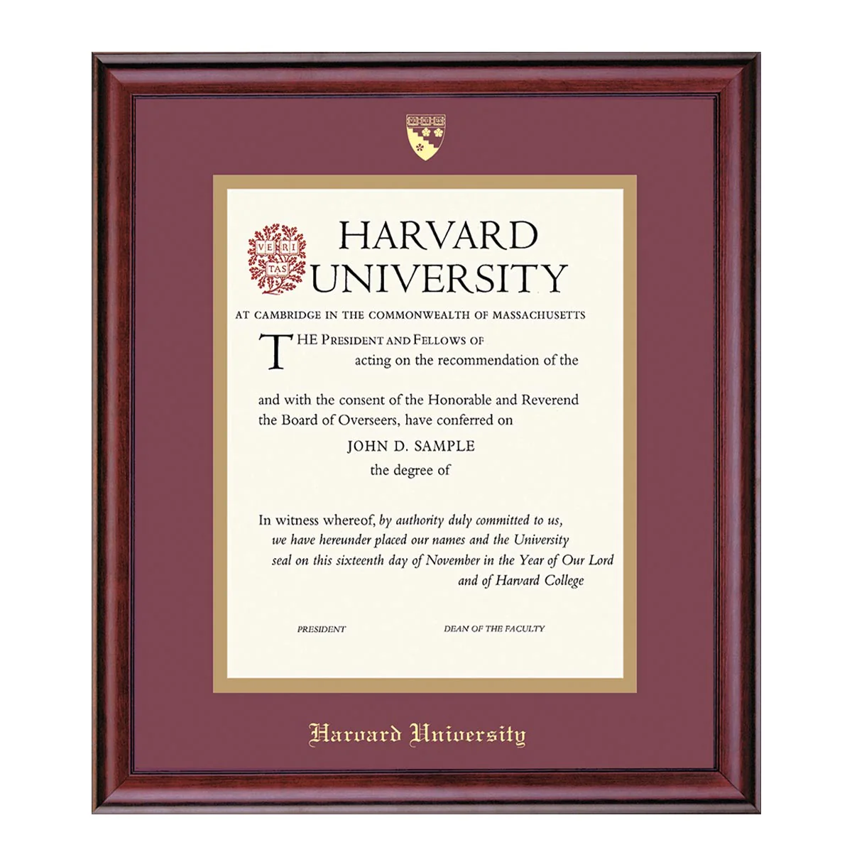 Harvard University Embossed Diploma Frame - Image 36