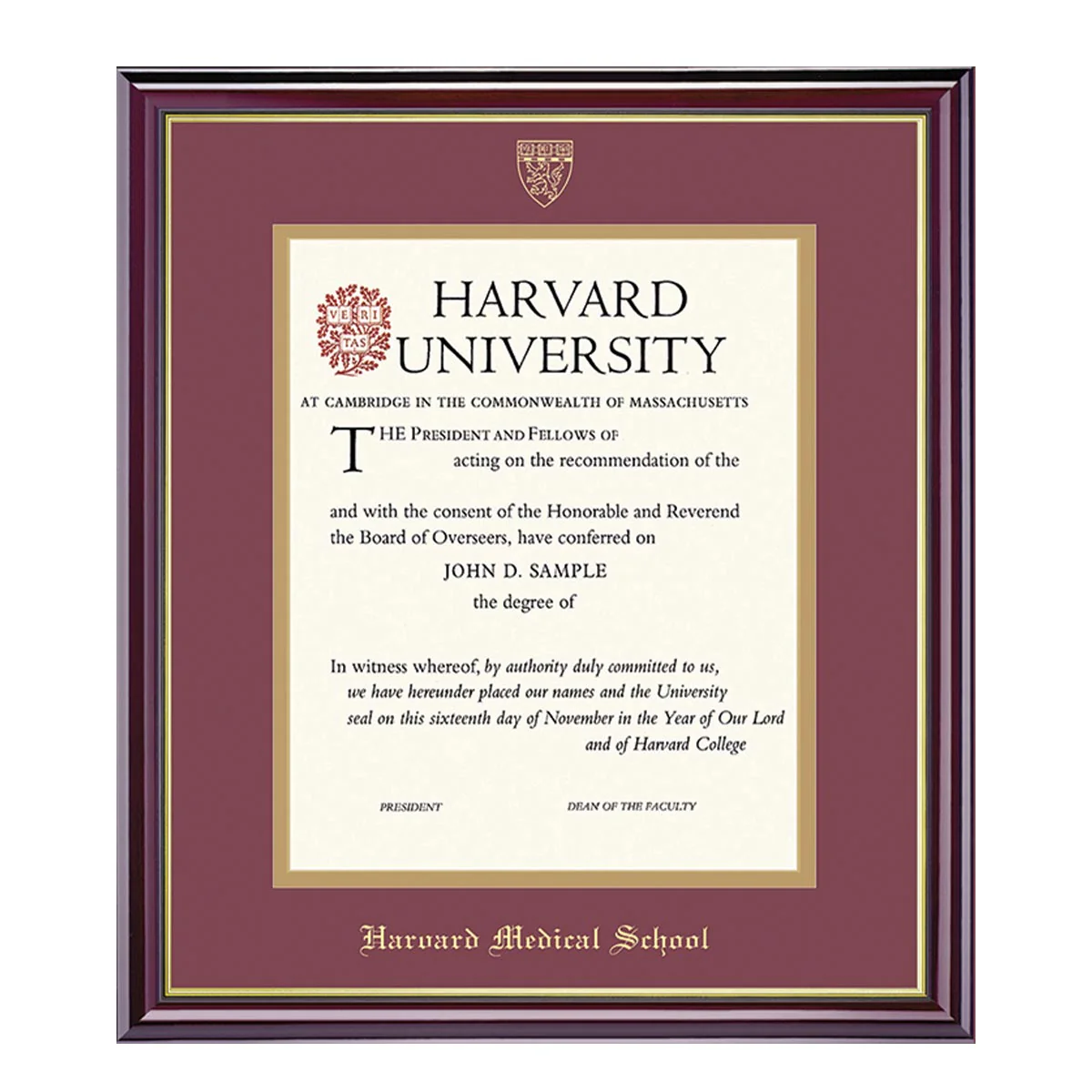 Harvard University Embossed Diploma Frame - Image 37