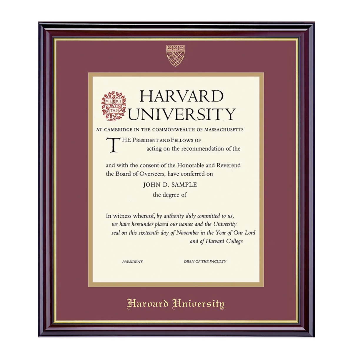 Harvard University Embossed Diploma Frame - Image 39