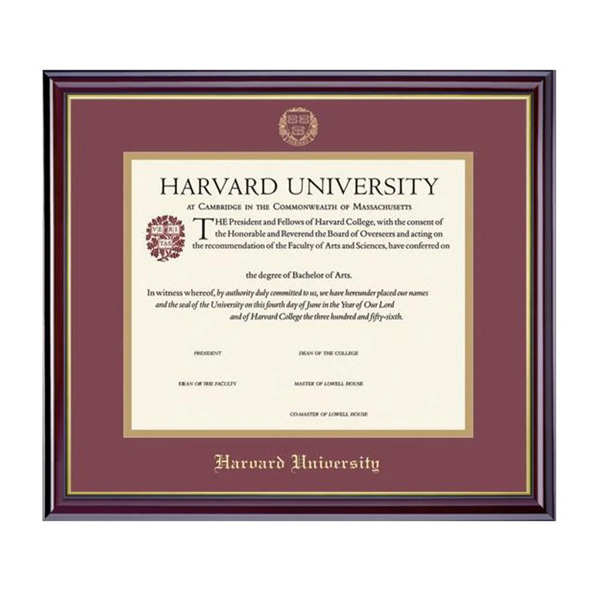 Harvard University Embossed Diploma Frame - Image 4