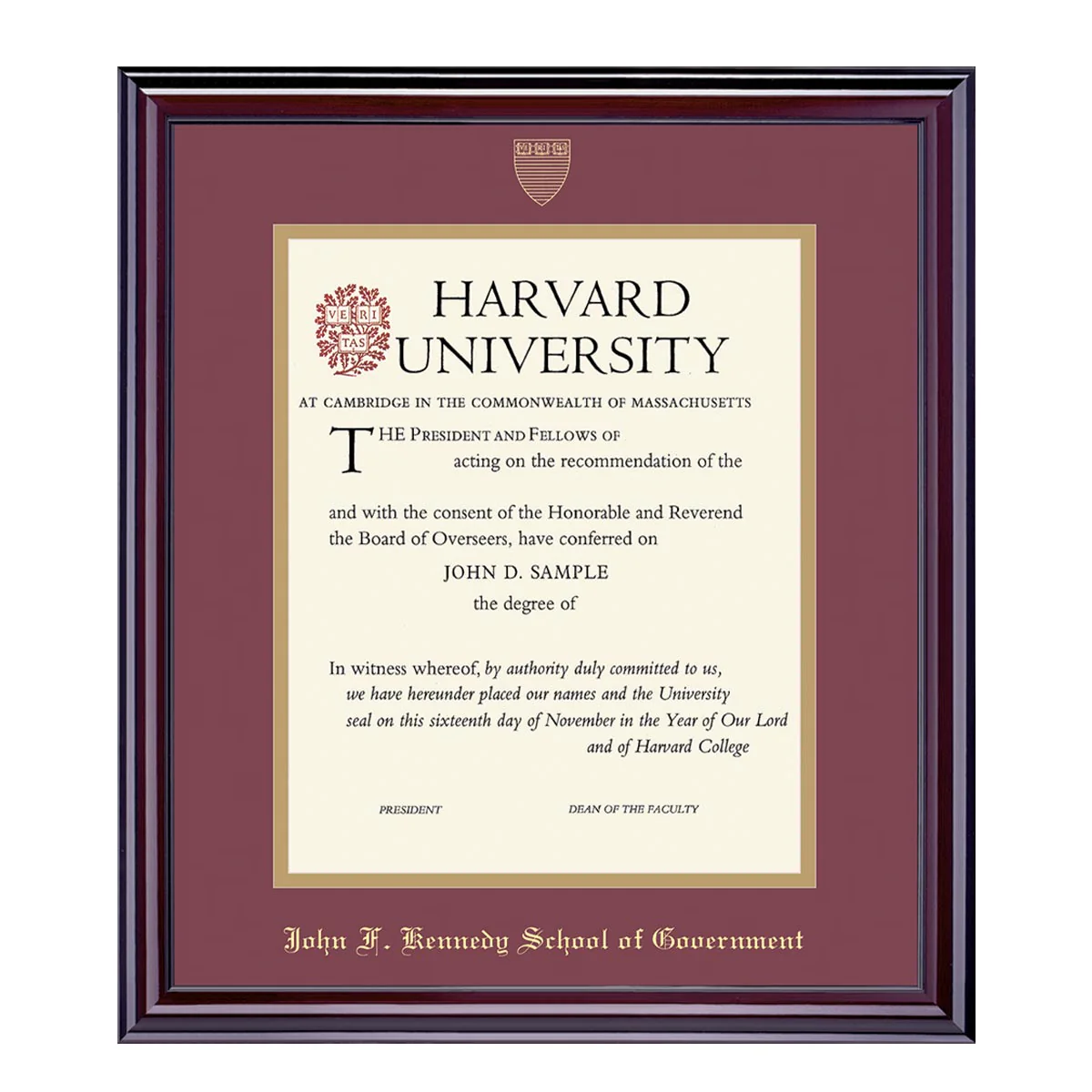 Harvard University Embossed Diploma Frame - Image 40