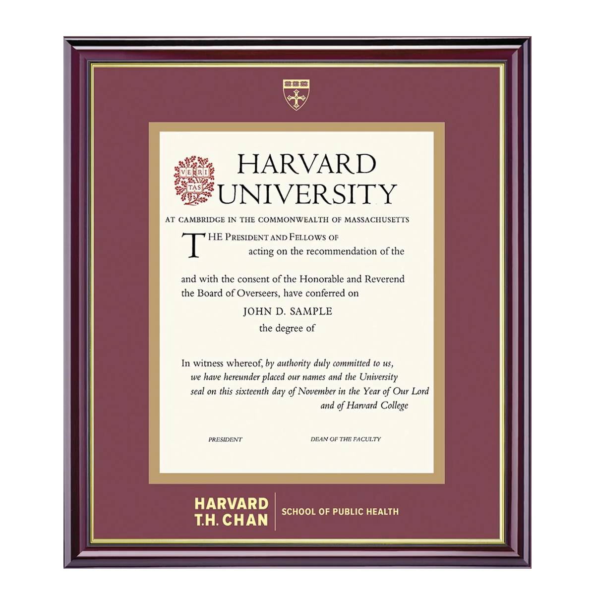 Harvard University Embossed Diploma Frame - Image 41