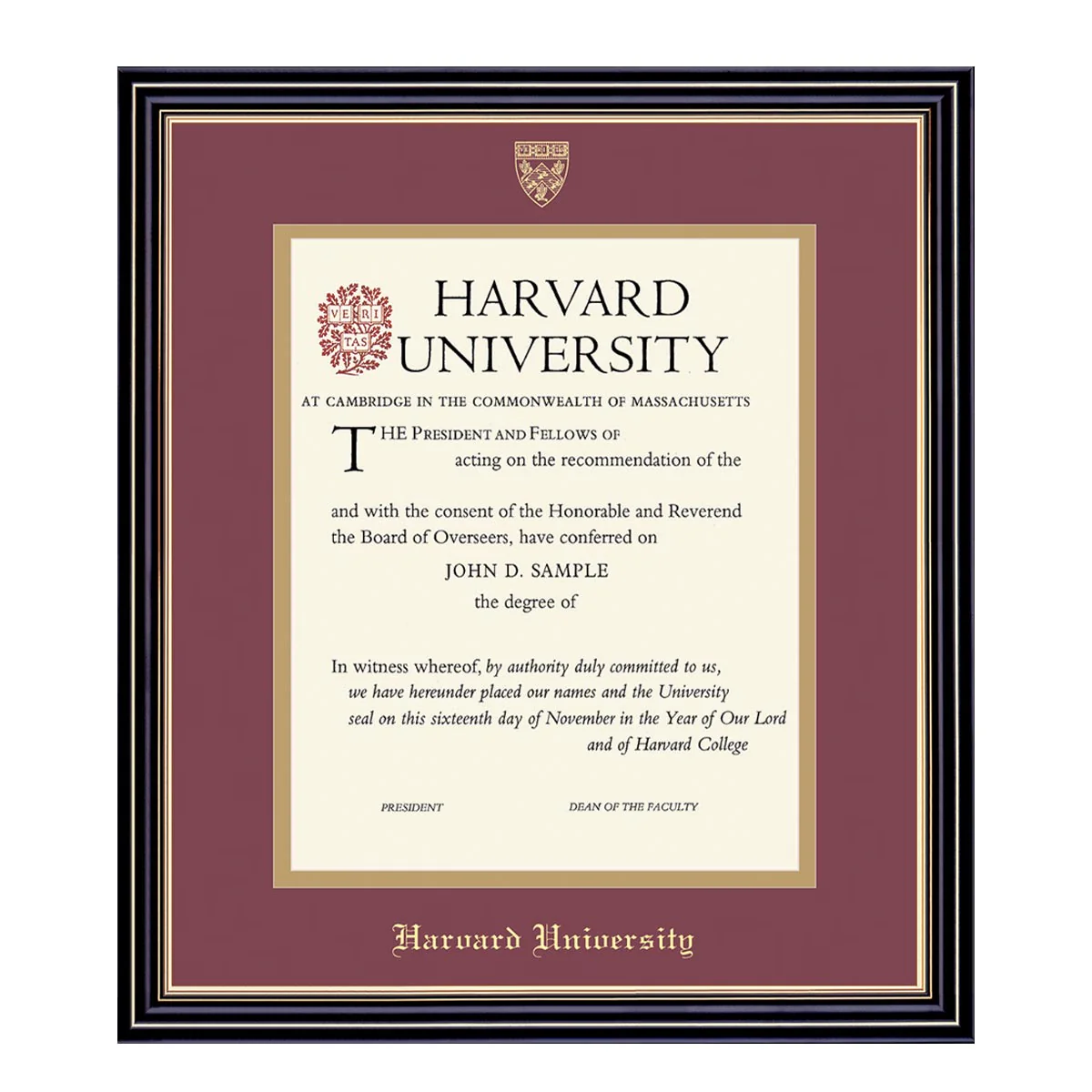 Harvard University Embossed Diploma Frame - Image 42