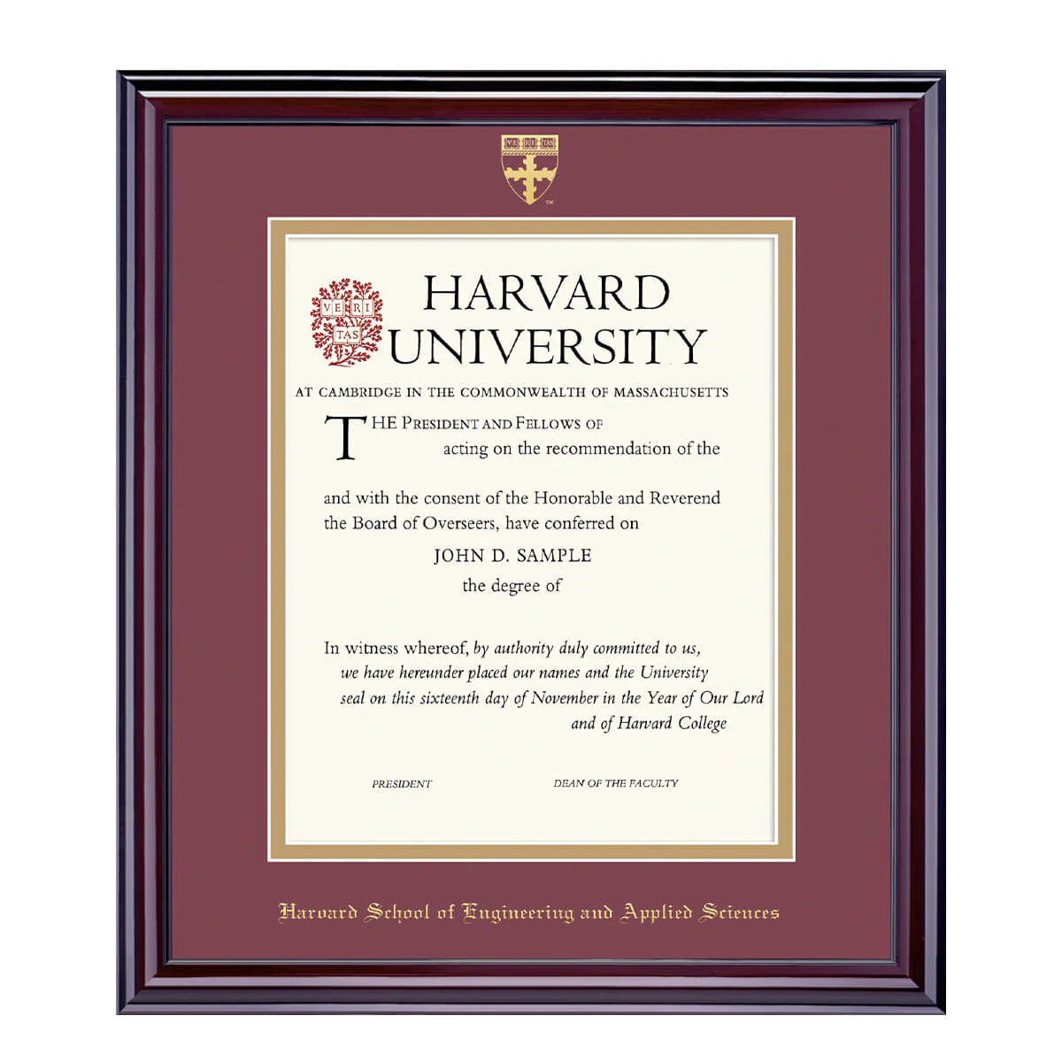 Harvard University Embossed Diploma Frame - Image 43