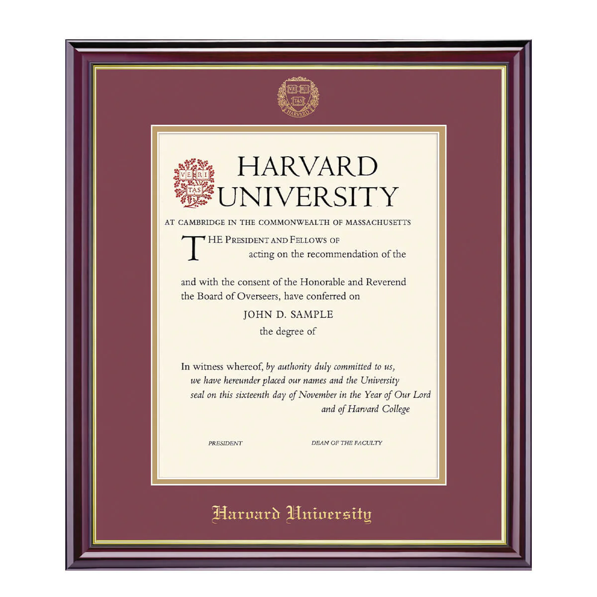 Harvard University Embossed Diploma Frame - Image 45