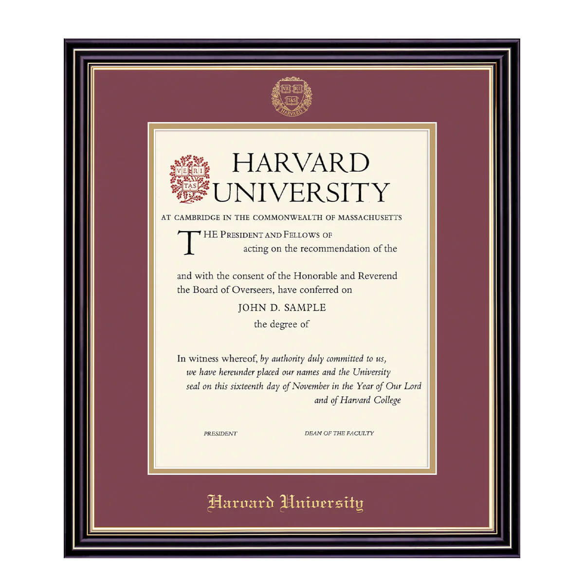 Harvard University Embossed Diploma Frame - Image 5