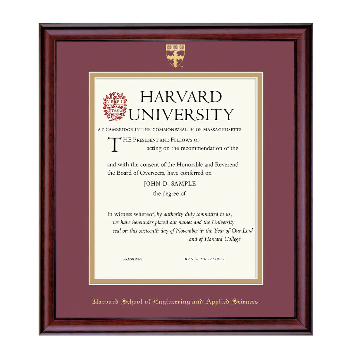 Harvard University Embossed Diploma Frame - Image 6