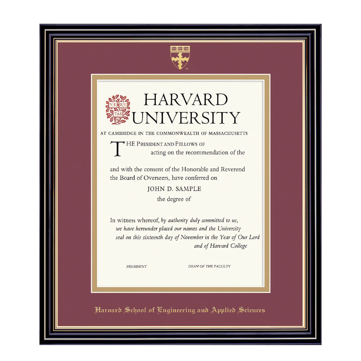 Harvard University Embossed Diploma Frame - Image 7