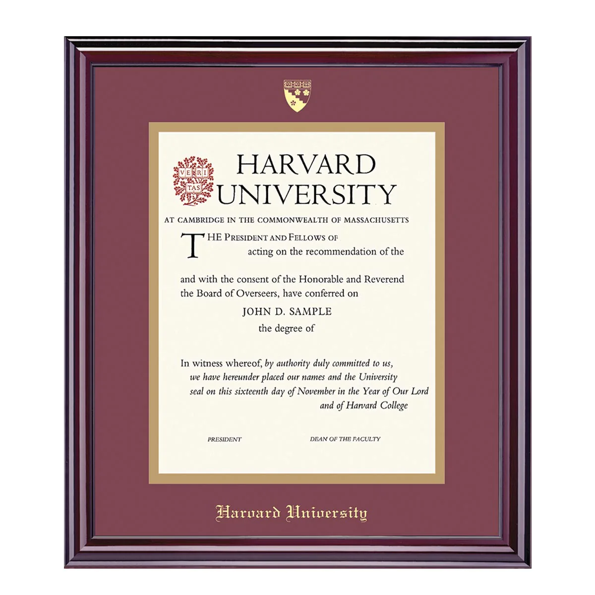 Harvard University Embossed Diploma Frame - Image 9