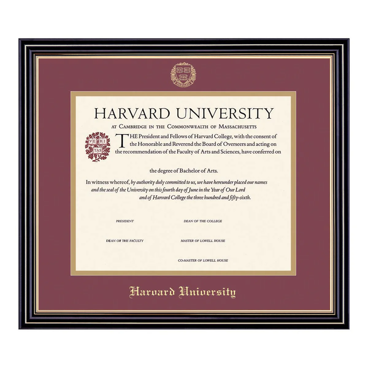 Harvard University Horizontal Certificate Frame - Image 3