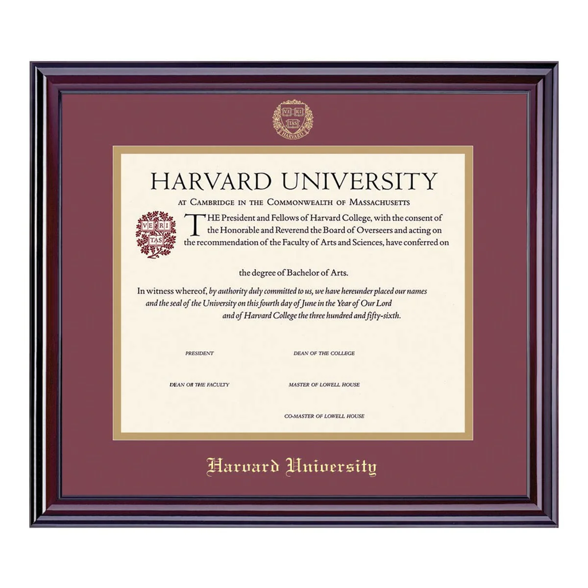 Harvard University Horizontal Certificate Frame - Image 4