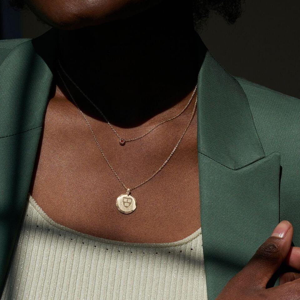 Kyle Cavan 14k Gold Garnet Necklace - Image 3