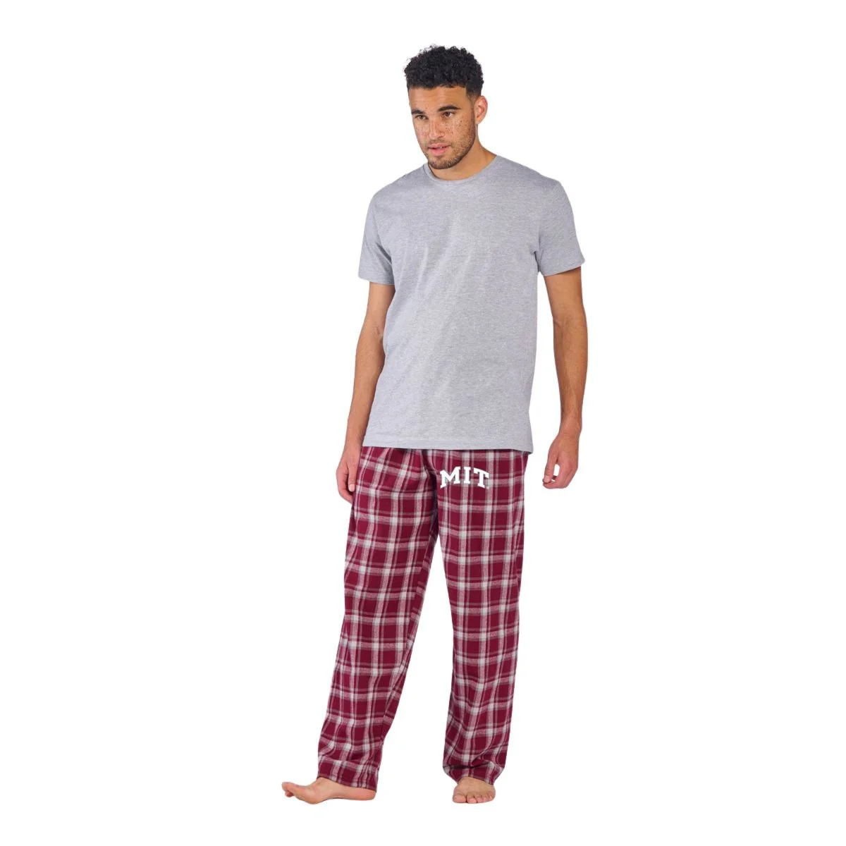 MIT Maroon Flannel Pant with Arched MIT Logo - Image 3